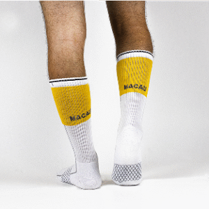 Medias deportivas compresoras blanca/negra y gris